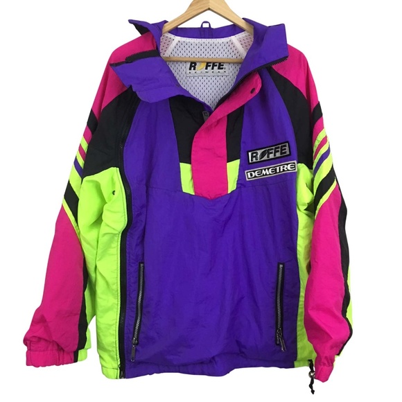 Roffe Vintage 8s Neon Ski Jacket 